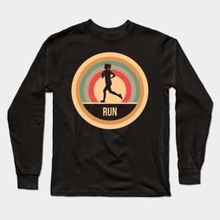 Retro Vintage Running Gift For Runners & Joggers Long Sleeve T-Shirt